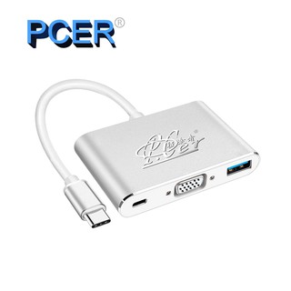 PCER USB Type C to VGA + USB + PD