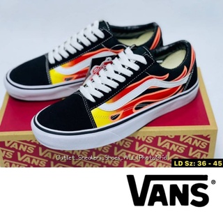 รองเท้า Vans Old Skool ลายไฟ ส่งฟรี