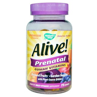 Natures Way, Alive! Prenatal, Gummy Vitamins, 75 Gummies