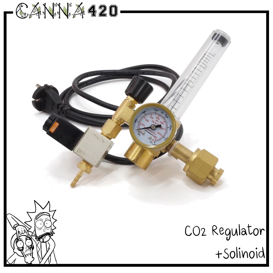 CO2 เรกูเลเตอร์คาร์บอน เกลียวไทย พร้อมโซลินอยด์ Solenoid 220V-240V CO2 Regulator
