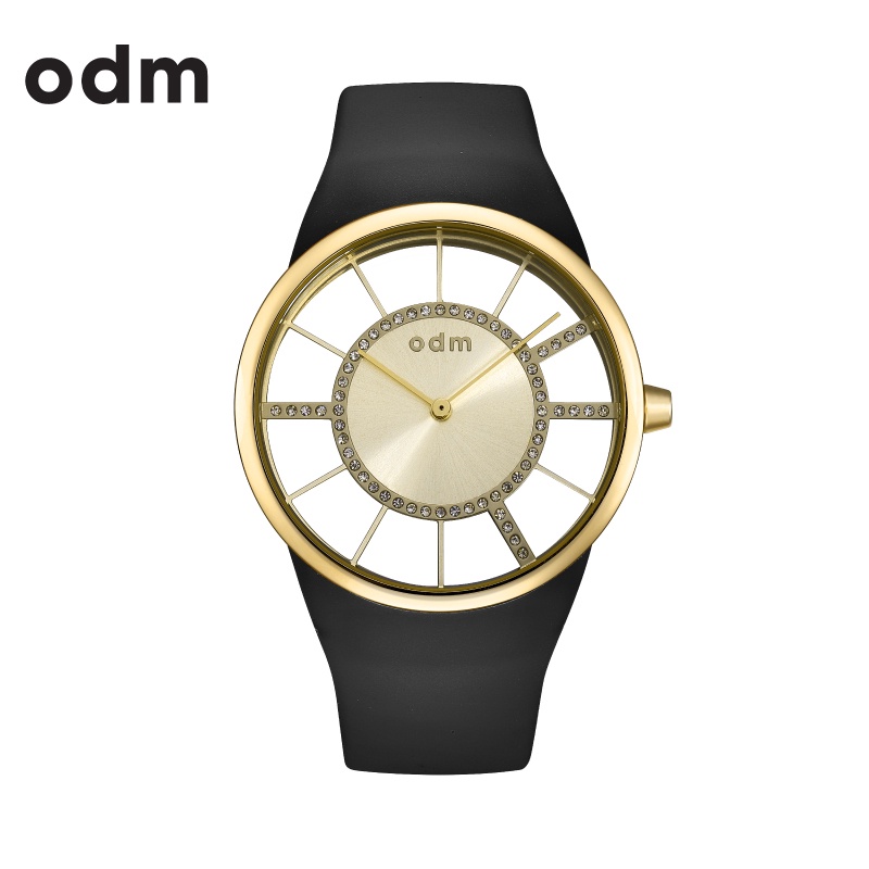 ODM นาฬิกาข้อมือ รุ่น Skyhour III  DD183-02 หน้าปัดสีทอง สายสีดำ
