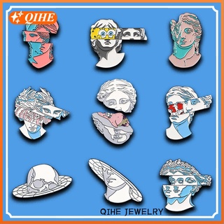 Amazing Art Enamel Pins Split Head Sculpture Custom Brooches Cartoon Sponge Patrick Bag Clothes Lapel Pin Cartoon Jewelry