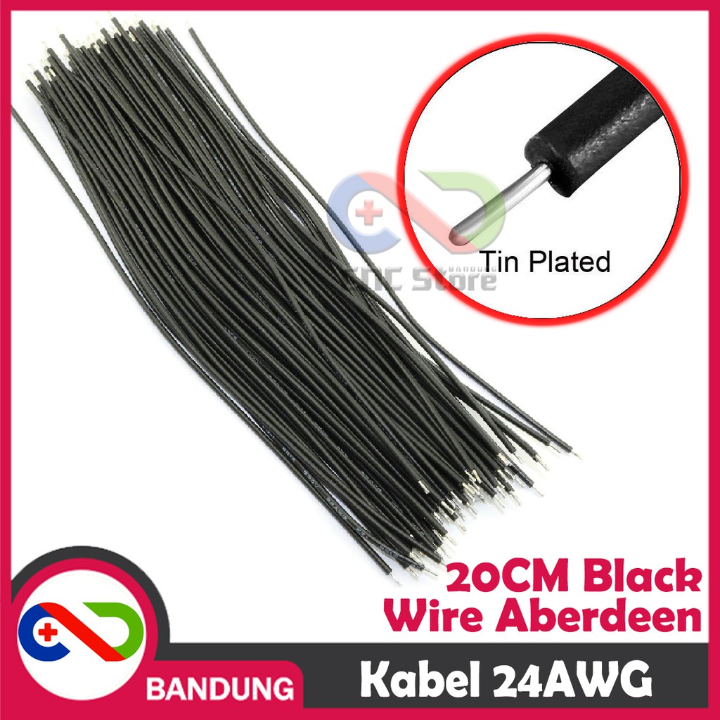 ลวด ABERDEEN BLACK WIRE CONECTING ELECTRONIC 20CM 24AWG