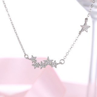 star necklace" สร้อยคอเงินแท้ s925 ใส่แล้วไม่แพ้ ไม่ลอก ไม่ดำ ใส่อาบน้ำได้ค่าา ตัวสร้อยคอเป็นสายโซ่ มีจี้เพชรรูปกลุ่มดาว