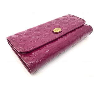 Unused Coach Long Wallet in Purple Patent Leather GHW Only 4,990 ฿