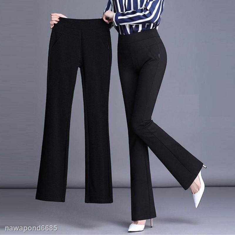 ✷♘✐ขนาดบวก s-4xlกางเกงขายาวผู้หญิงสีดำเอวสูงวินเทจราคาถูกใส่ทำงานกางเกงขากระบอกยางยืดเกาหลี1