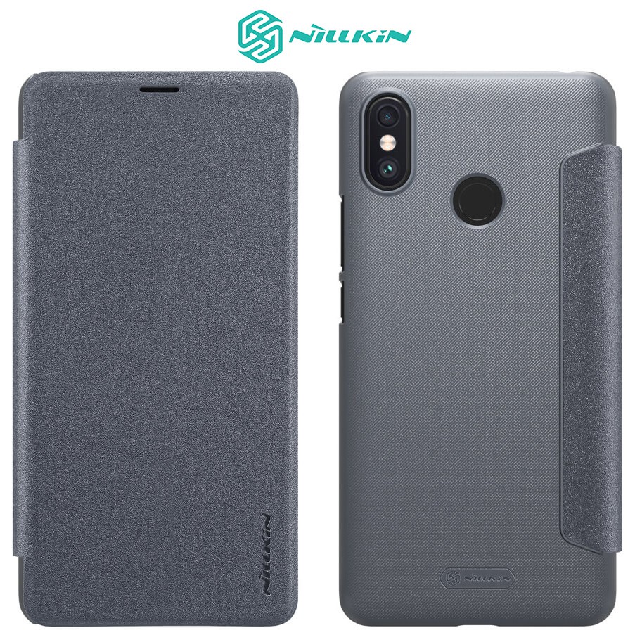 Xiaomi Mi MAX 3 เคสฝาพับ NILLKIN Sparkle Leather Case สีดำกรมท่า ของแท้💯%