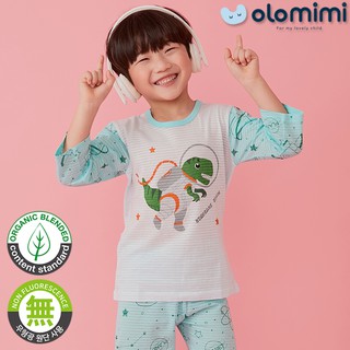 olomimi organic ชุดนอนเด็กลาย Dino แขนสั้น ขาสั้น