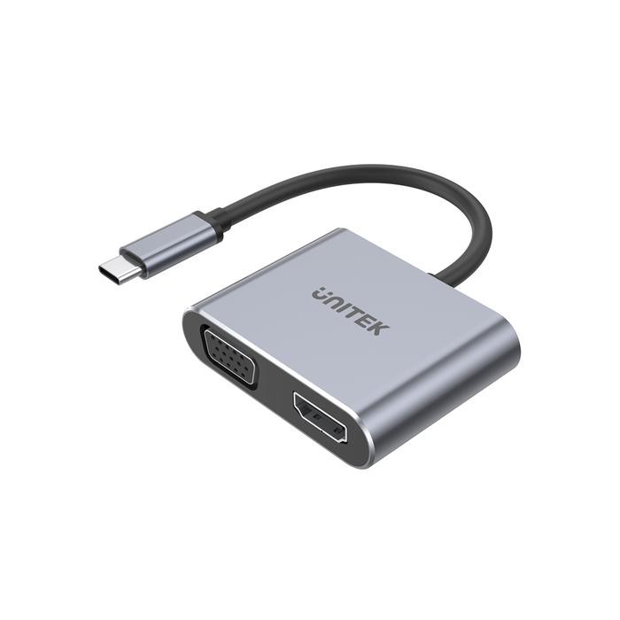 UNITEK 4K 60Hz USB-C to HDMI 2.0 and VGA Adapter with MST Dual Monitor Model Number: V1126A รับประกั
