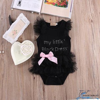 ZHY-Baby Girl Tutu Romper, Letter Lace Ruffles Cuff Bodysuit Jumpsuit, Black Dress Bowknot Bow Lace Cloth