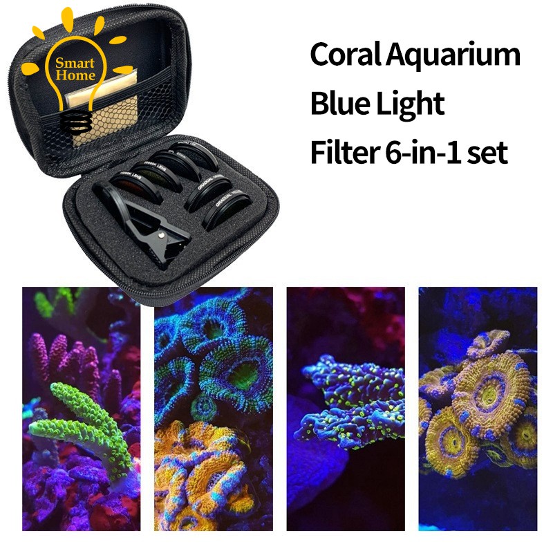 AqUariUm Lens Fish Tank Phone Camera Lens Filter 6 in 1 Macro Lens