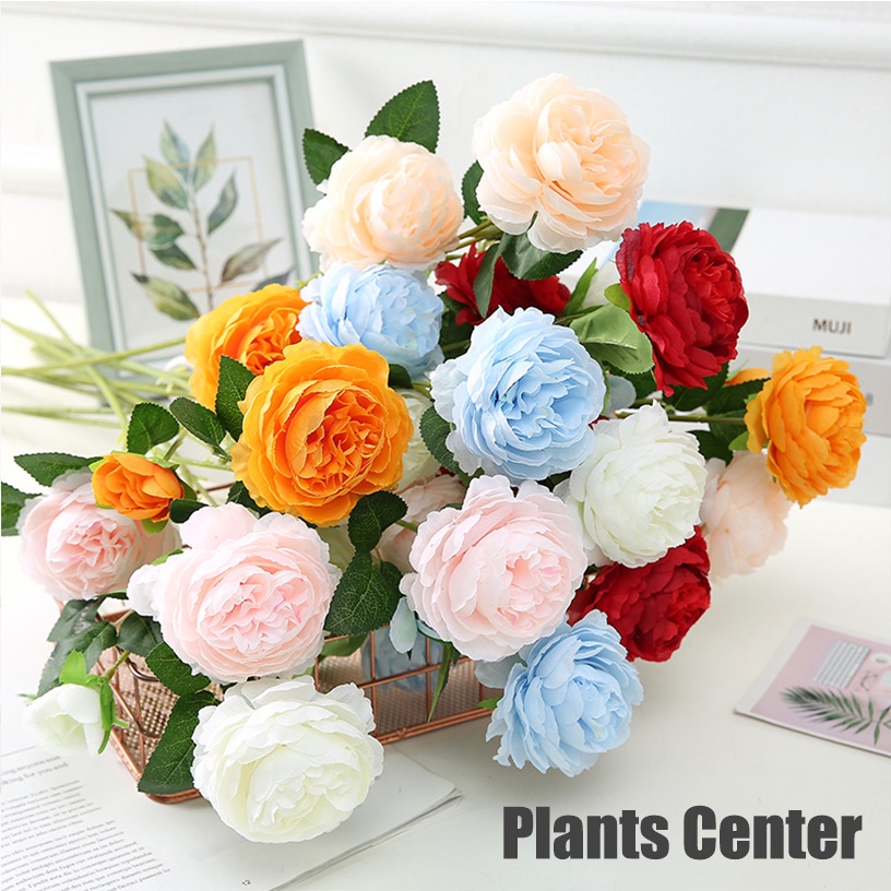Plants Center P015 ดอกไม้ปลอม ดอกไม้ผ้า ดอกกุหลาบ  ดอกกุหลาบผ้า ตกแต่งบ้าน