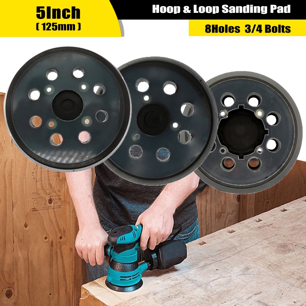 5 นิ้ว 125 มม.8 หลุมสํารอง Sanding Pad 3/4 สลักเกลียว Hook & Loop Sander Backing Pad สําหรับไฟฟ้า Makita Orbital Sander/ DEWALT Sander