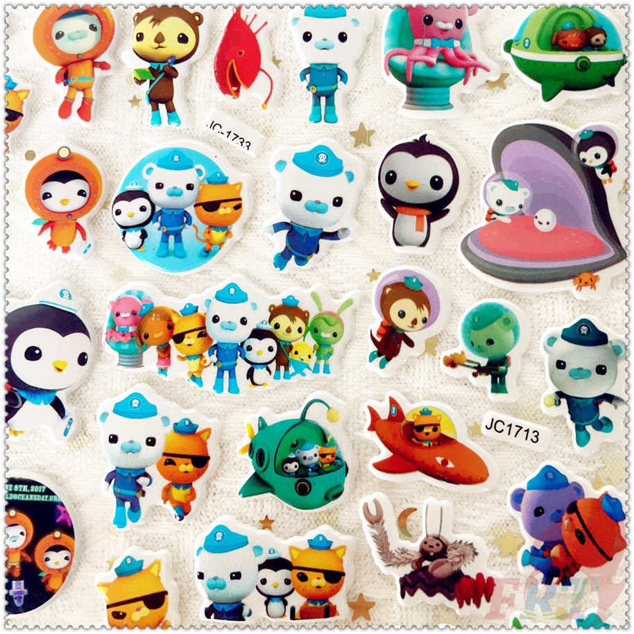 สติกเกอร์รางวัล The Octonauts Q-1 DIY สติกเกอร์ PVC รูปบับเบิ้ล 3D กันน้ํา สําหรับตกแต่งของเล่น 1 แผ่น