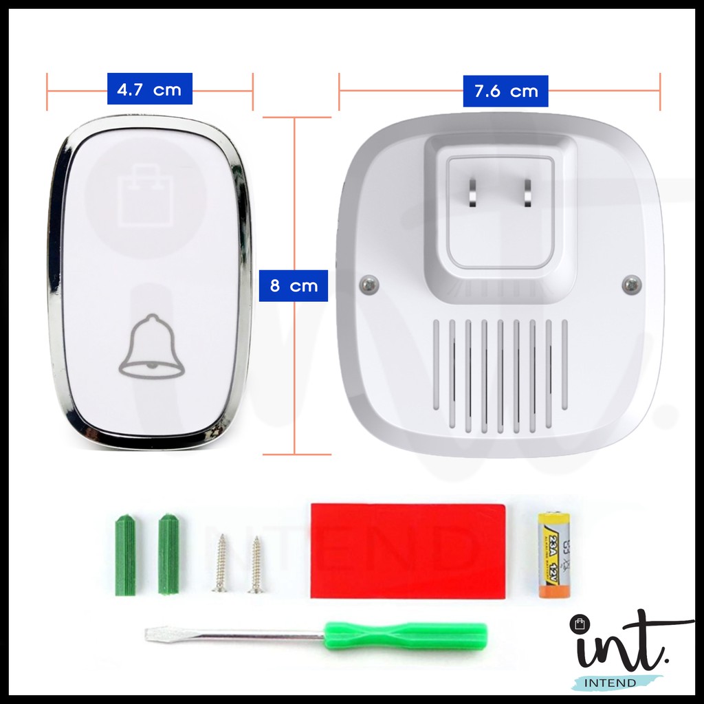 [มีคลิปการใช้งาน] กริ่งไร้สาย กริ่งบ้าน ออดบ้าน ออดบ้านไร้สาย Wireless Doorbell, 2 รีโมท 1 ตัวรับ by int.intend - รูปที่ 4