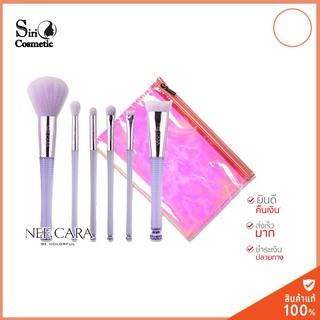 Nee Cara Makeup Brush + Bag (N829) : Neecara เซต แปรงแต่งหน้า 6 ชิ้น