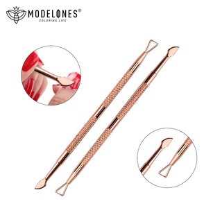 Modelones Nail Cuticle Pusher Remover Manicure Pedicure Tool Gel Nail Polish Remover Cuticle Pusher Dual-Ended Stainless Steel Rod 1pcs