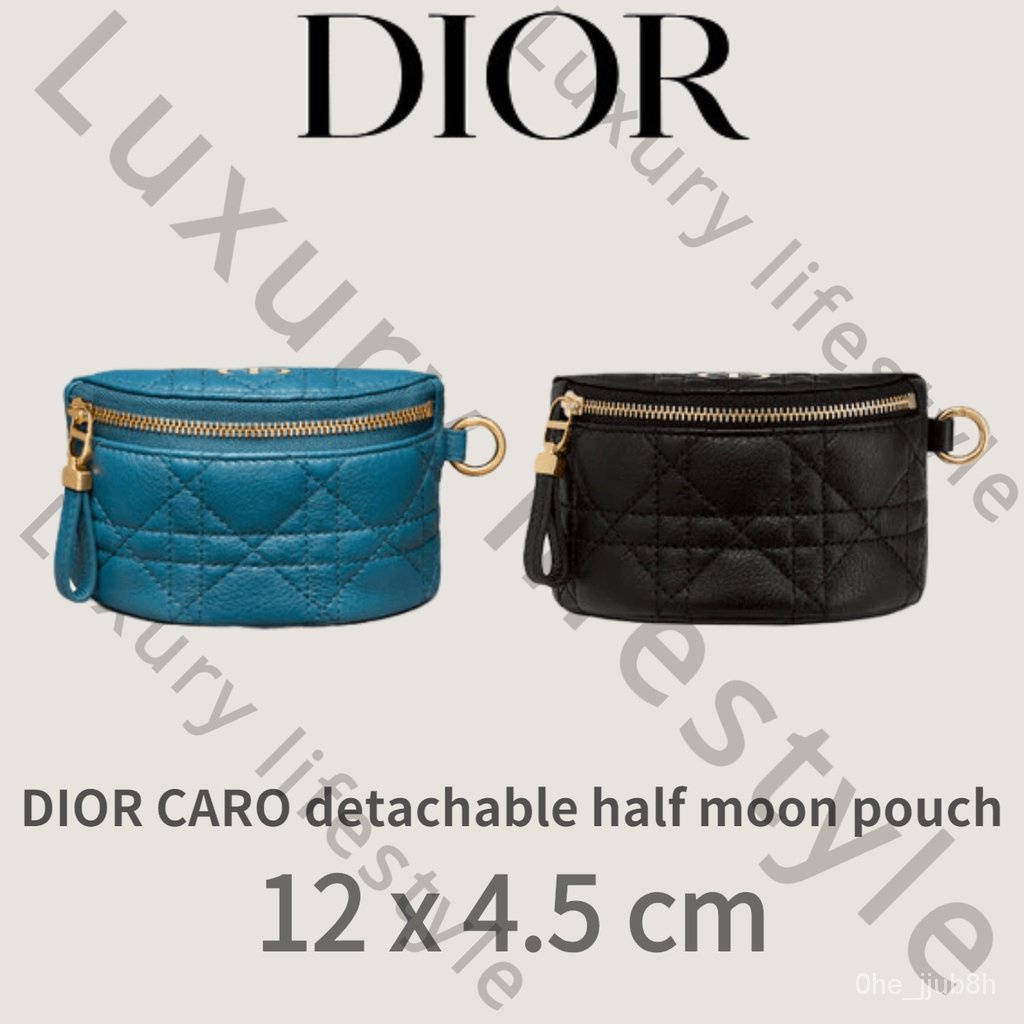 Dior DIOR CARO Removable half moon pouch/Dior DIOR CARO กระเป๋าทรง half moon ถอดออกได้(ข้อเสนอพิเศษ👜เตรียมจัดส่ง) vfeH