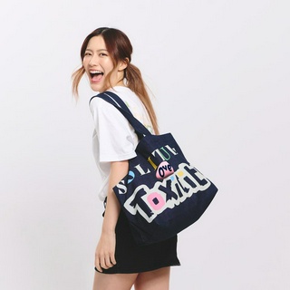 Solitude Over Toxicity Tote Bag in Blue Jean