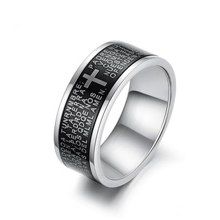 แหวนเหล็กไทเทเนียมสีดำสำหรับผู้ชาย
