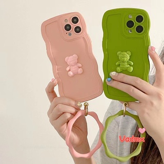 เคสซิลิโคนนิ่ม ลายหมี 3D พร้อมสายคล้อง สําหรับ Vivo Y35 4G V20 V25 V25E Y22 Y22S Y02 Y02T Y02A Y78 Y78+ V20 Pro Y93 Y91 Y95 Y85 V9 Y83 Y81