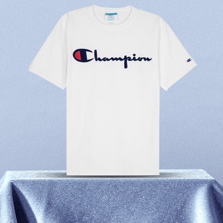 เสื้อยืดแขนสั้น พิมพ์ลายโลโก้ Champion แฟชั่นคู่รัก สําหรับผู้ชาย และผู้หญิง