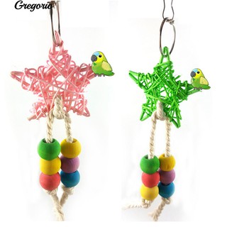 Gregorio ลูกปัดนกห้าจุดรูปแบบกรง Swing Chewing Climbing Parrot Toy