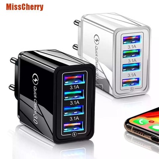 (Misscherry) 4 พอร์ต Qc 3 . 0 Usb ปลั๊กชาร์จเร็ว