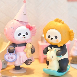 ✿Planet Bear Mini PanPanครอบครัว ปลากะพงเทอริยากิแพนด้า กล่องตาบอด  สไตล์ที่เลือกได้ น่ารักตุ๊กตา ของเล่น