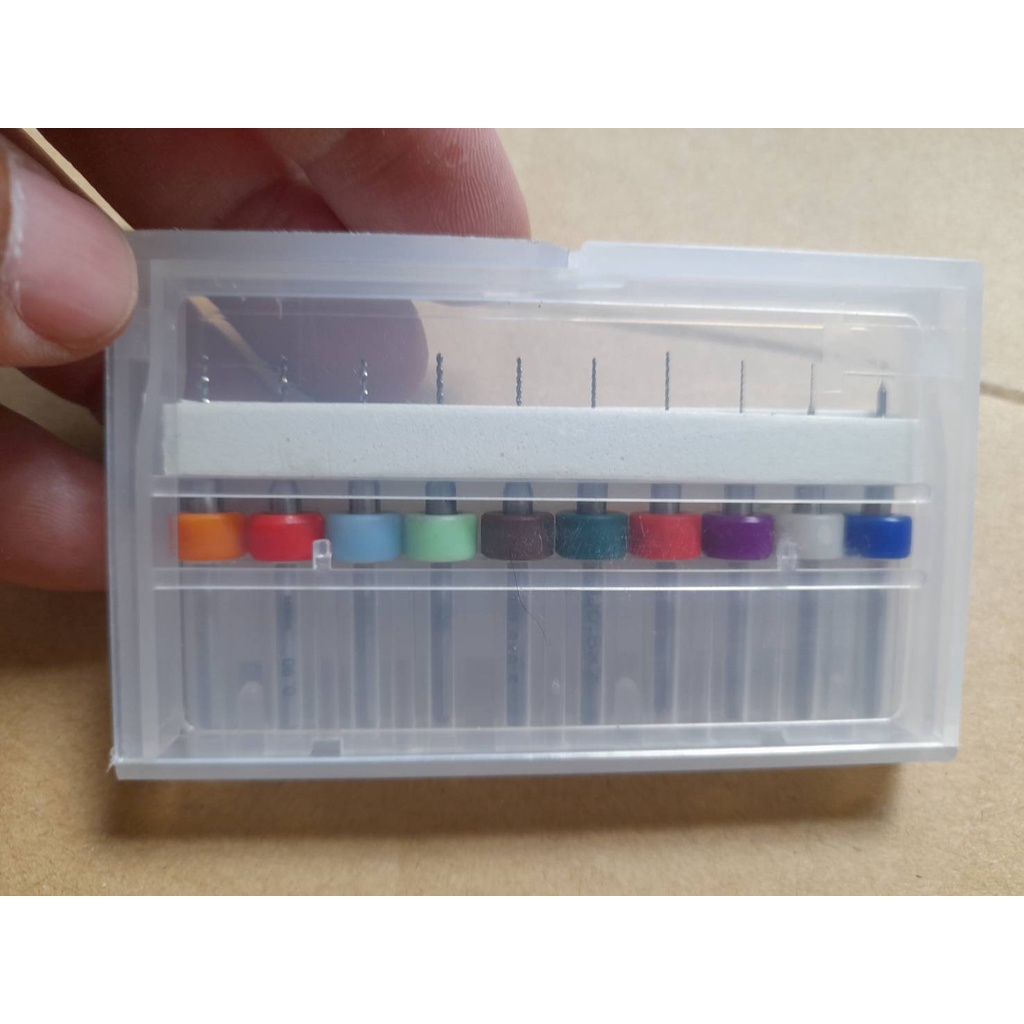 ดอกสว่านเจาะแผ่นปริ๊น ขนาด0.1-1.0mm.เเพคละ 10 ดอก(สต๊อกไทย)