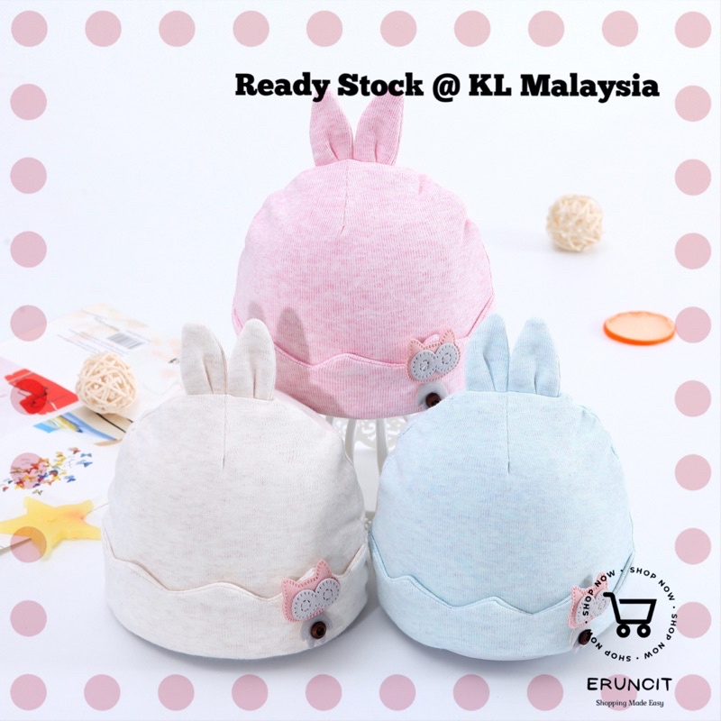 หมวกเด็กแรกเกิดผ้าฝ้ายหมวกเด็กน่ารักนุ่มผิวหมวกเด็ก Topi Baby Topi Bayi @ KL H0004