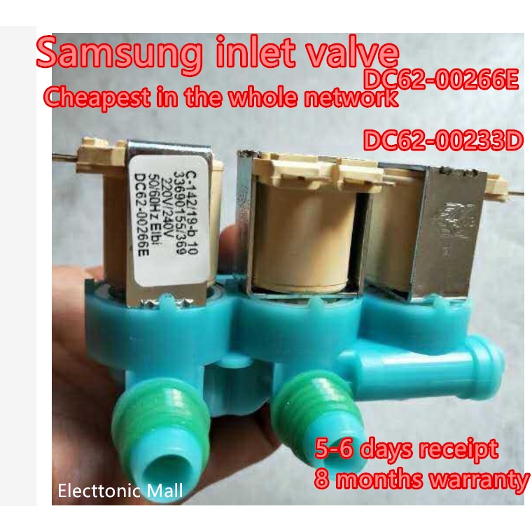 00266E Triple DC62- Inlet Solenoid Vae Washing hine Parts ใบเสร็จภายใน 5-7 วัน ประกัน 8 เดือน pxc DC