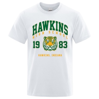 เสื้อยืดผ้าฝ้าย Hawkins High School 1983 เสื้อยืด คอกลม ทรงหลวม สไตล์ฮิปฮอป แฟชั่นสําหรับผู้ชาย