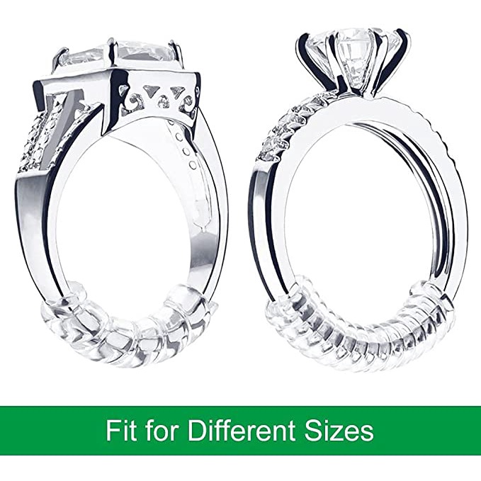 1/4 ชิ้น ยืดหยุ่นสูง ขนาดแหวนที่มองไม่เห็น ตัวปรับ / โปร่งใส ป้องกันเครื่องประดับ กระชับ เครื่องมือลดขนาด - รูปที่ 6