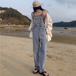 Many Jeans Overalls เอี๊ยมกางเกงยีนส์ขายาวเอวสูงพร้อมส่ง