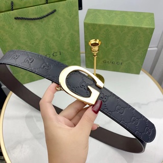 【ของแท้ 100%】เข็มขัด Gucci leather belt original หนังแท