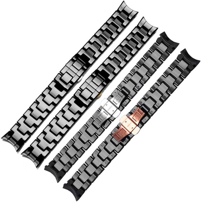 สายรัด Armani แทน AR1410 AR1400 ผู้ชายหัวเข็มขัดผีเสื้อสดใสสายนาฬิกาเซรามิก 22 มม