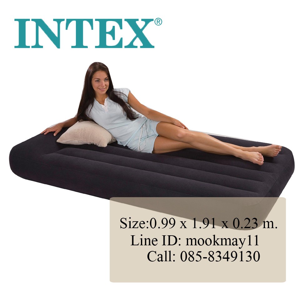 Intex Pillow Rest Classic Twin ที่นอนเป่าลม 3 ฟุต สีดำ 66767 แถมสูบไฟฟ้า