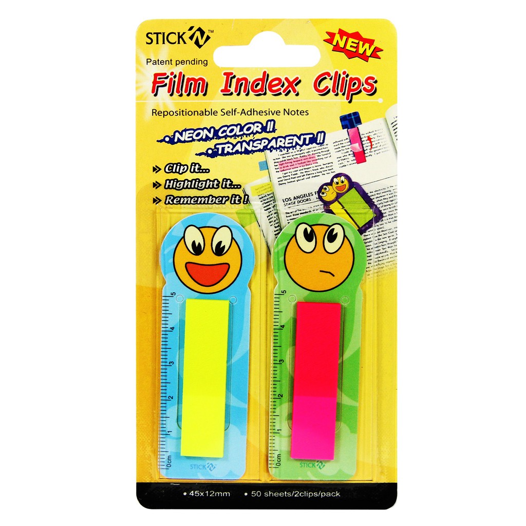 Stick'n film index clips I ฟิล์มโน้ตดัชนีชนิดกาวในตัว มี 6 แบบให้เลือก