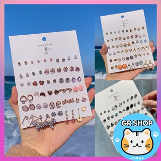 💖SET💖 30Pairs 60pcs Women Mixed Styles Earrings Set / Korea Style / Flower Earrings / Crystal Earrings