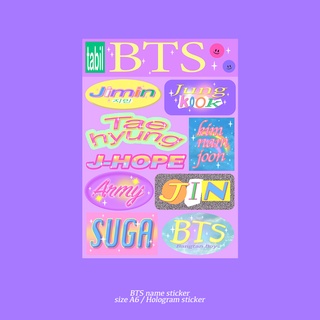 💜  สติกเกอร์ชื่อสมาชิกวง BTS เคลือบโฮโลแกรม 💜