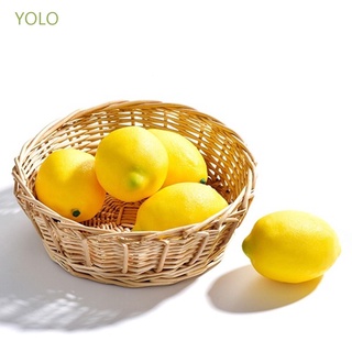 Yolo ผลไม้ปลอม มะนาวปลอม เหมือนจริง สําหรับตกแต่งบ้าน งานแต่งงาน ปาร์ตี้คริสต์มาส 6 10 ชิ้น