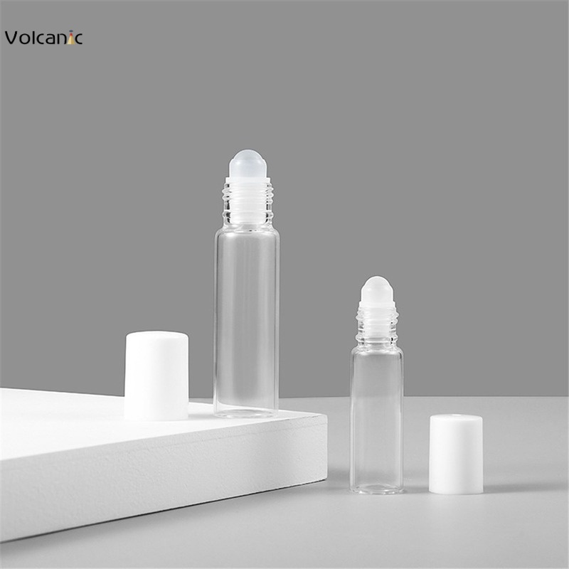 5/10ml Transparent Glass Roll On Bottle Empty Roller Ball Perfume Bottles Refillable Essential Oils Vials