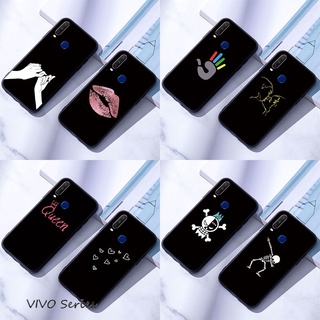 Vivo Y11 Y12 Y17 Y19 Y30 Y50 Y15 2020 เคสมือถือแบบซิลิโคน สำหรับ บุคลิกสีดำบริสุทธิ์