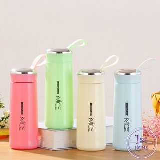 กระบอกน้ำ  ลาย NICE ขนาด 400 ml กระบอกน้ำสีน่ารัก กระบอกน้ำมีหูหิ้ว  glass cup