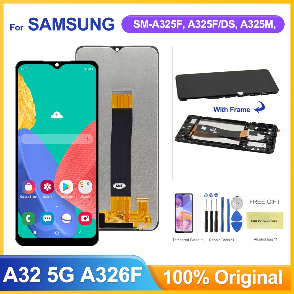 6.5 & 39; & 39; สําหรับ Samsung Galaxy A32 5G จอแสดงผล Lcd Touch Screen Digitizer กรอบสําหรับ Samsun