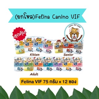 (ยกโหล) Felina Canino VIF เฟลินา คานิโน วิฟ อาหารเปียกแมวชนิดซอง ขนาด 75 กรัม (โหล 12 ซอง)