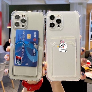 เคสใส กันกระแทก สอดบัตรได้ มีช่องสอดบัตร หลังเครื่อง สำหรับไอโฟน 6 7 8 6+ 7+ 8+ X XR XsMax 11 11Pro 11Promax 12 12Promax