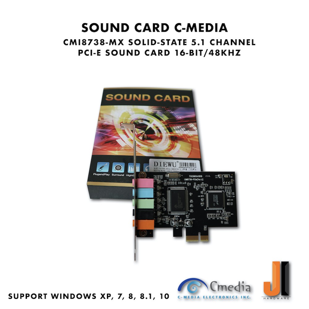 Sound Card CMEDIA CMI8738MX SolidState 5.1 Channel (PCIE) Shopee Thailand