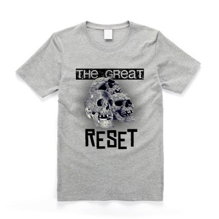 tshirtเสื้อยืดคอกลมฤดูร้อนเสื้อยืดคอกลม แขนสั้น พิมพ์ลาย The Great Reset Conspiracy แฟชั่นยอดนิยมSto4XL